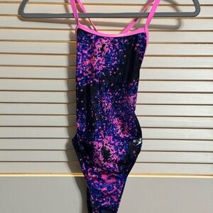 Speedo Pink and Blue Endurance+ Swimsuit